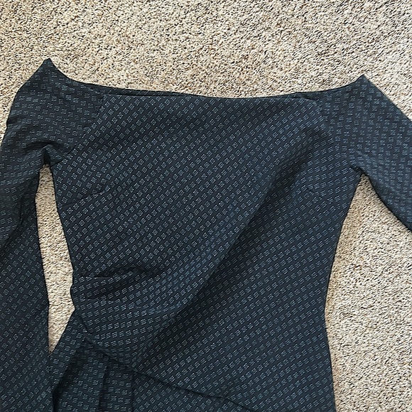 Chiara Boni NWT Black Berner Print Art Deco Diamond Uneven Hem Dress **Size 12** - Picture 3 of 6